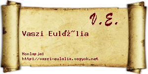 Vaszi Eulália névjegykártya